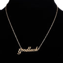 Fashion Women Letter Goodluck Pendant Charm Clavicle Chain Necklace Jewelry