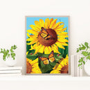 Sunflower Butterfly 5D DIY Full Round Drill Drawing Kit Diamond Painting Craft