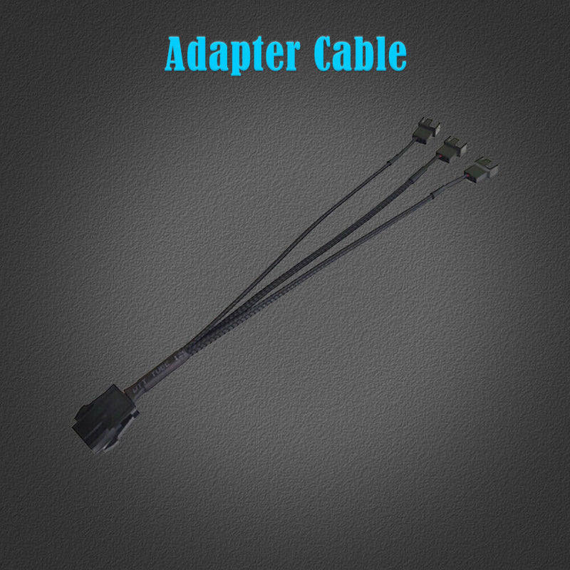 Computer Cooler Cooling Fan Splitter 6 PIN to 3x4PIN 12V Power Cable Wire