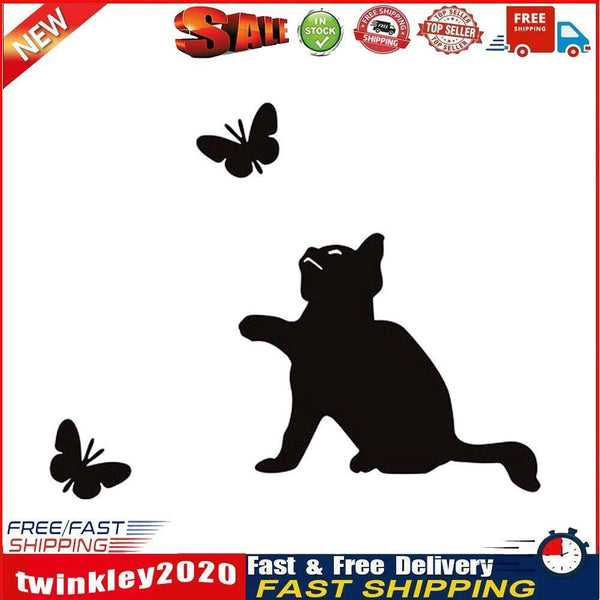 Cat Butterfly Printed PVC Waterproof Self-adhesive Removable Wall Stickers Newly