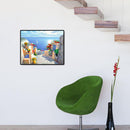 5D Full Round Drill Diamond Painting Seaside Castle Steps DIY Cross Stitch