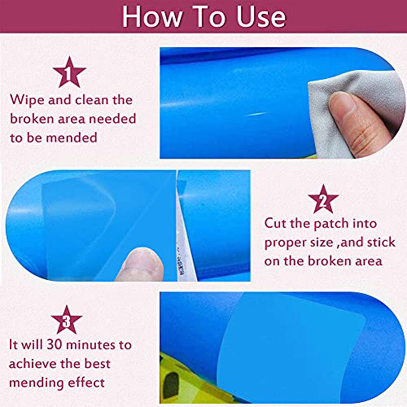 Vinyl Repair Patch Waterproof Repair Patches Kit for Inflatable Product 60 Pcs