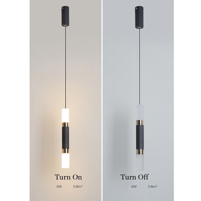 Dining Room Bedside Lamp Modern Style Straight Ceiling Light LED Pendant Lamp