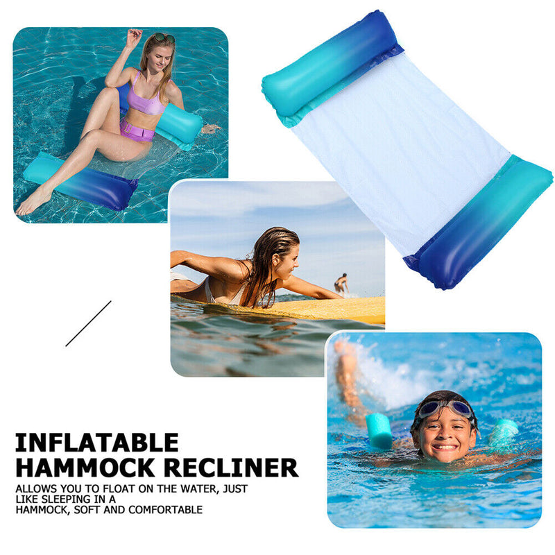 Foldable Floating Row Water Hammock Outdoor Inflatable Lounger (Gradient)