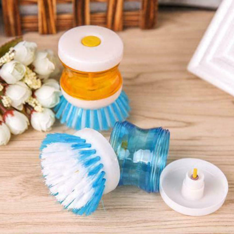 Kitchen Cleaning Brushes Tools Liquid Soap Dispenser DishBowl Brush Pot K6S7