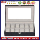 12 Grids PU Leather Watch Box Storage Case Jewelry Display Window Organizer