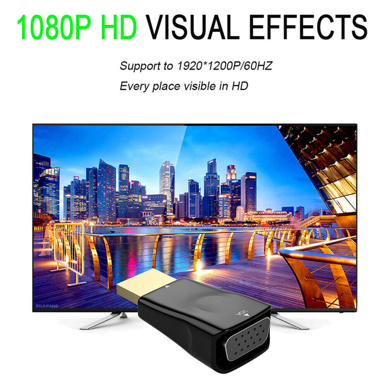 HD 1080P HDMI-Compatible to VGA Adapter VGA Output Laptop Converter Connector