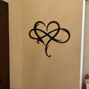 Metal Infinity Heart Art Love Wall Sign Decor for Living Room Home (Black) Newly