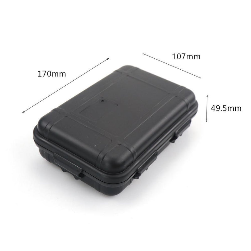 Outdoor Waterproof Sealed Box Shockproof EDC Tools Storage Case (Black L)