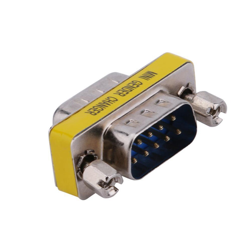 Asiprop 2pcs DB9 Male to Male Adapter Gender Changer Serial RS232
