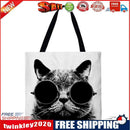 Cat with sunglasses Printed Shoulder Shopping Bag Casual Large Tote Handbag