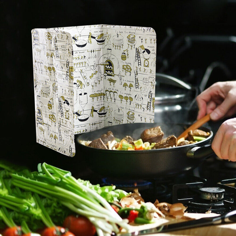 Kitchen Oil Splatter Aluminium Foil Gas Stove Foldable Baffle Plate (A)