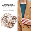 Blank Hollow 36pcs 20-36mm Wooden DIY Mixed Wheel Gear Scrapbooking Crafts Decor