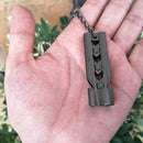 150dB Volume Double Tube Whistle Survival High Decibel Whistle (Black)