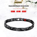 Unisex Magnetic Bracelet Dragon Pattern Detachable Energy Bracelet (Black)