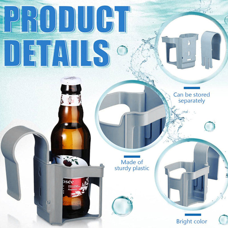 Swimming Pool Cup Holder - Durable Plastic Material Drinks & Water (Grey)