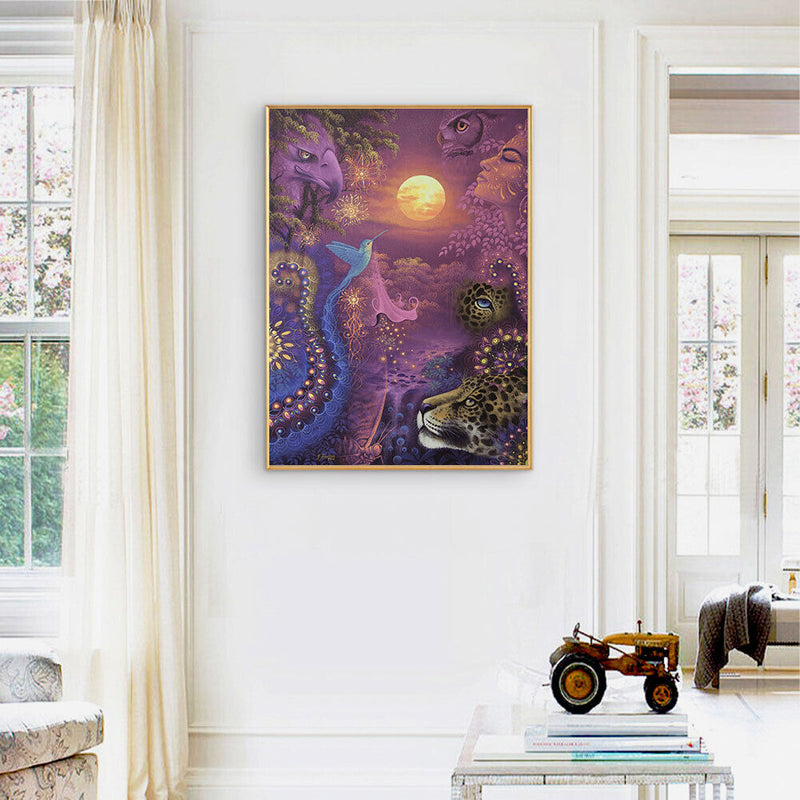 Forest Leopard Oil Paint By Numbers Kits DIY Handpainted on Canvas Wall Pictures