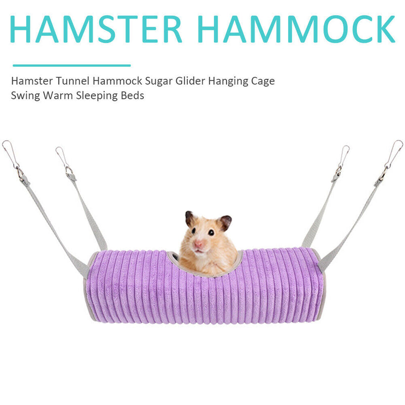 Plush Tunnel Hammock for Hamster Ferret Small Animal Warm Glider Pendant Be