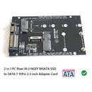M.2 NGFF MSATA SSD to SATA 7 15Pin 2.5 inch Adapter Card 2 in 1 Computers Riser