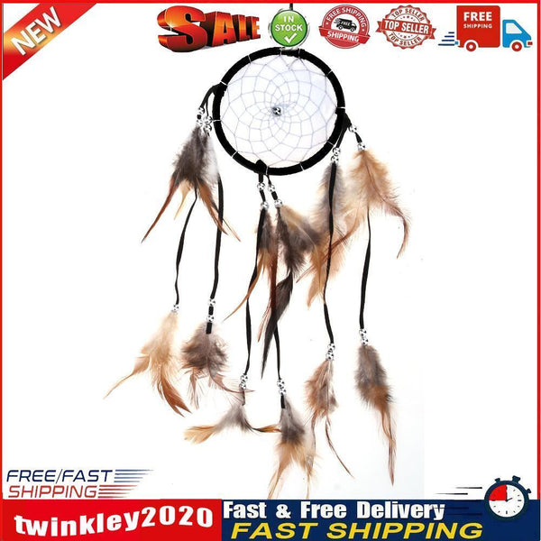 Black Handmade  Feathers Dream Catcher Wall Hanging Home Car Decor Craft Newly