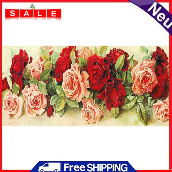 Rose Oil Paint By Numbers DIY Handpainted on Canvas Wall Art Picture Unframed