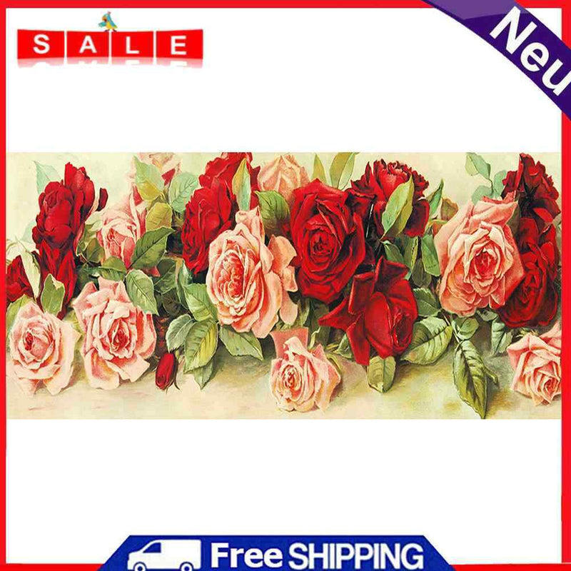 Rose Oil Paint By Numbers DIY Handpainted on Canvas Wall Art Picture Unframed