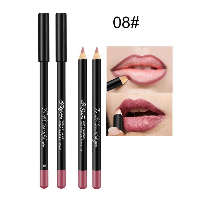 12 Color Matte Lipliner Waterproof Lasting Lipgloss Lip Makeup Cosmetic (08