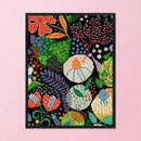 28x34cm DIY Flower Stamped Cross Stitch Kit 14CT 2 Strands Needlework Wall