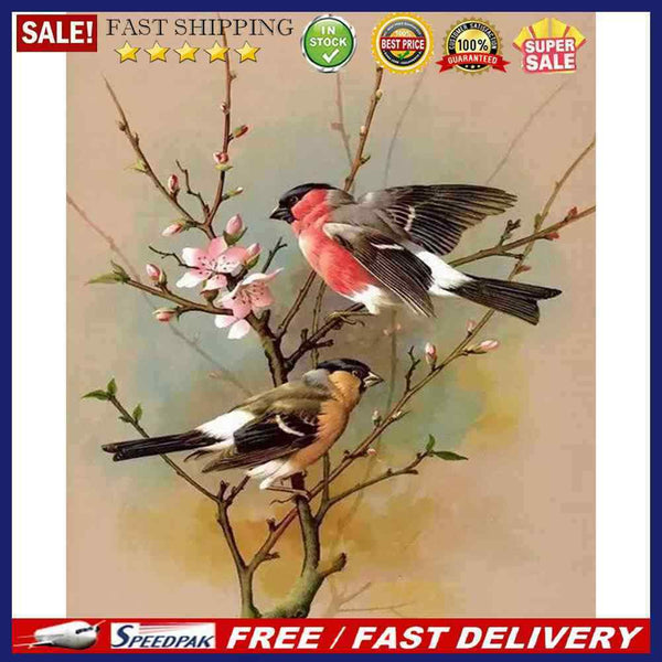 Oil Paint By Numbers DIY Bird and Flower Digital Painting Wall Art Handicra