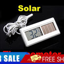 Potable Solar Powered Digital LCD Thermometer -50 150 Sensor Cable 1M