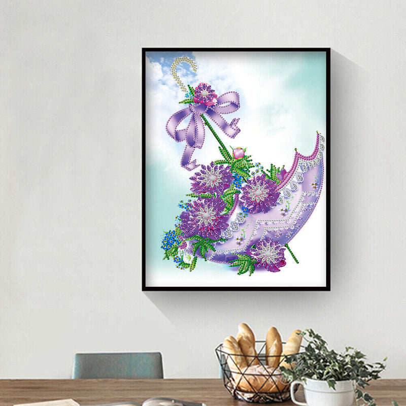 LIUZHI 5D Diamond Painting Set, Motif: Umbrella, Diamond Embroidery, Cross Stitch
