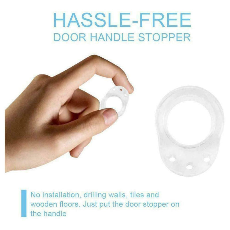 Transparent Doorstop Silicone Door Handle Buffer Wall Protector F6X2 X8G1