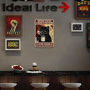 Coffee Cat Plate Metal Tin Sign for Bar Pub Club Cafe Decorative Iron Paintings