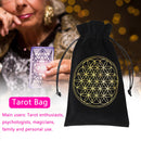 Constellation Star Moon Tarot Game Card Storage Bag (Black Flower of Life)
