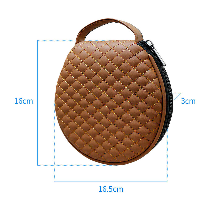 Portable CD DVD 20 Capacity Storage Case with Zipper Car Disc Box (Brown)