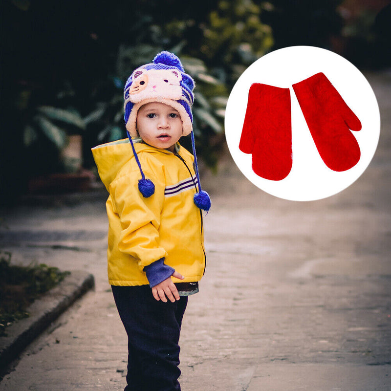 Korean Fashion Women Cartoon Full Finger Gloves Winter Warm Rabbit Wool Mitts