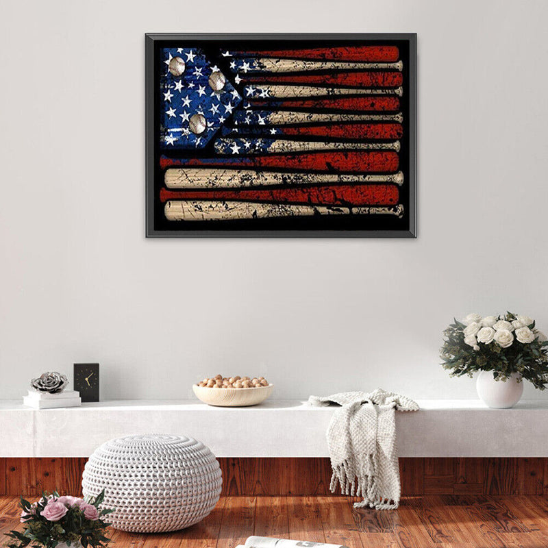 5D DIY Diamond Painting Nail Flag Full Round Drill Mosaic Art Home Picture Newly