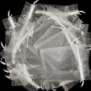 Christmas Favor Gift Bags Drawstring Pocket Organza Gauze Sachet White Pouches