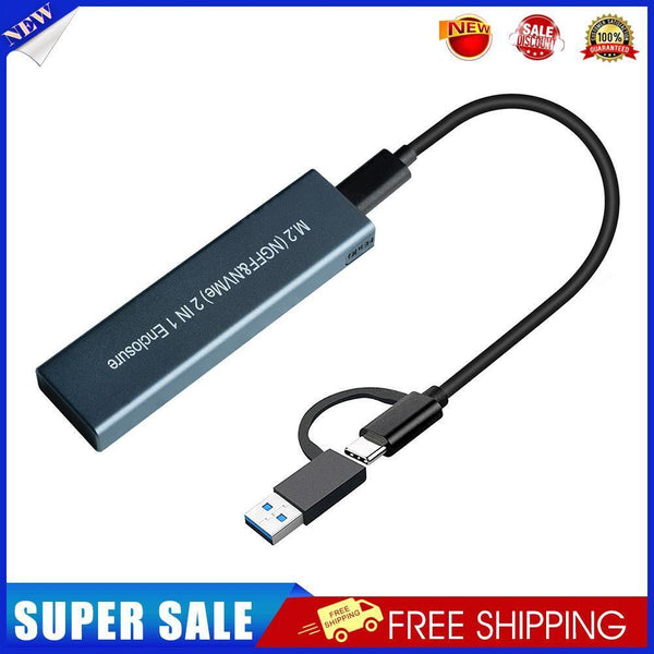 10Gbps USB 3.1 Type to M.2 NGFF PCIe NVMe SSD Case Enclosure Adapter Grey