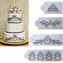 4X Flower Cake Cookie Fondant Side Baking Stencil Wedding Decor Mold Tool
