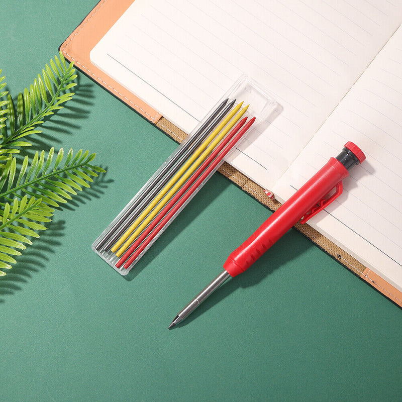Carpenter Pencil with 30 Refills, Integrated Pointer, Mechanical Marker with