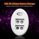 Adapter Fast Charging Dock 2 Slot For 6F22 9V NI-MH Ni-CD Li-ion Batteries