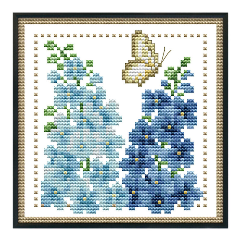 12 Months Flower DIY Cross Stitch 11CT Printed Embroidery Kits (H429 July)