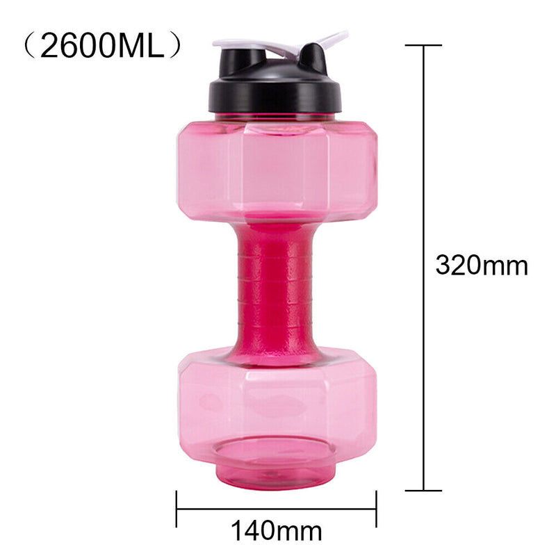 Outdoor Fitness Cycling Camping Water Bottle Gym Sport PET Dumbbell Shape K