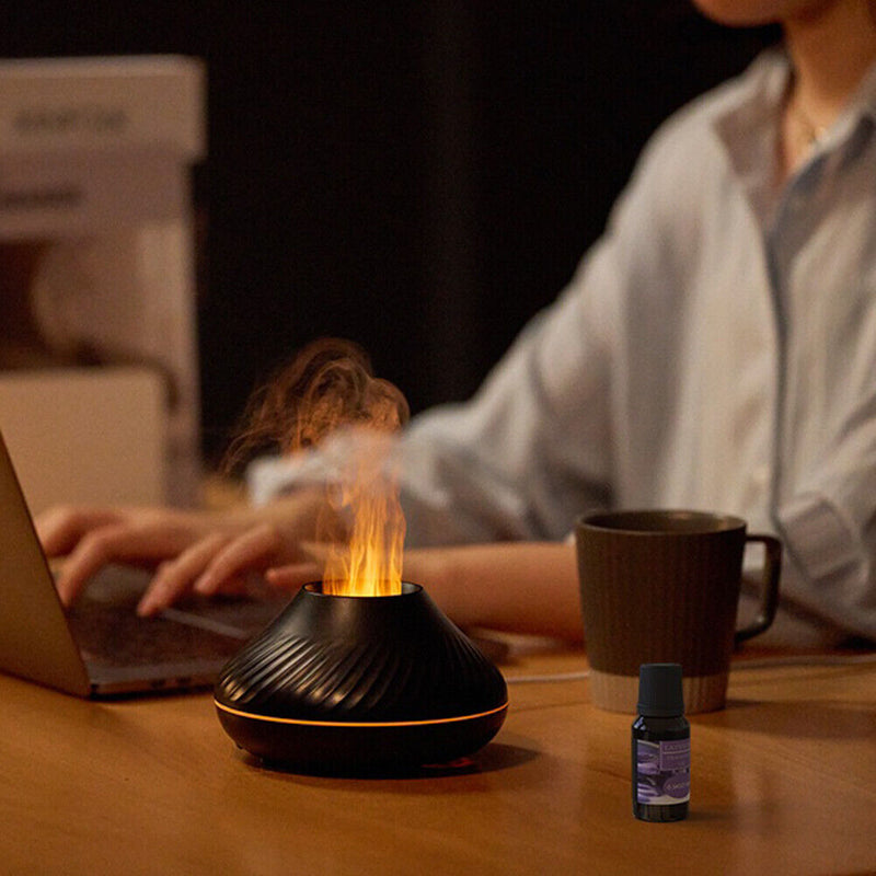 Flame Fragrance Diffuser Portable Flame Air Humidifier for Home Office Yoga Gym