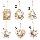 House Snowman Snowflake Elk Wood Hanging Xmas Ornament Christmas Tree Pendant