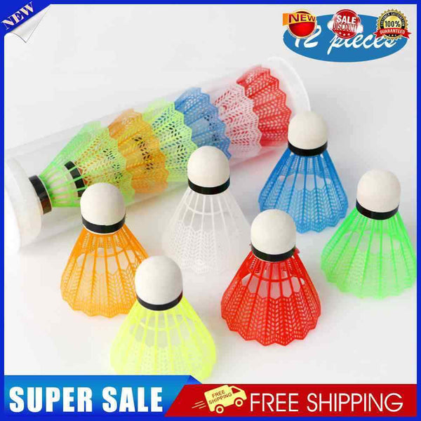 #A 12pcs Plastic Badminton Balls Lightweight Badminton Shuttlecock Outdoor Suppl