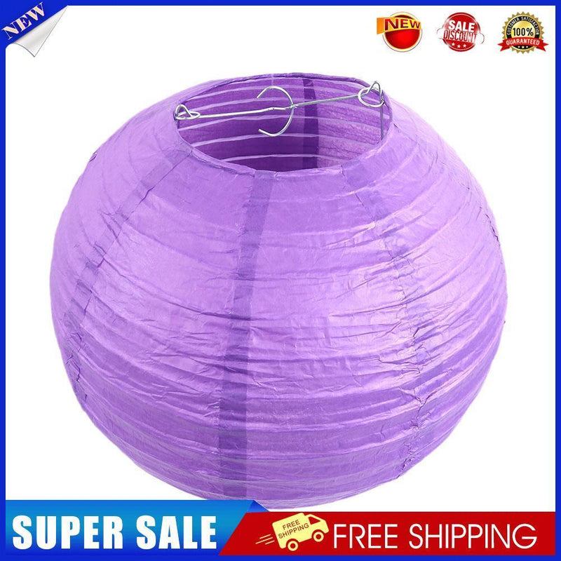 10pcs 6 inch Round Chinese Paper Lantern DIY Lamp Party Decor(Purple)