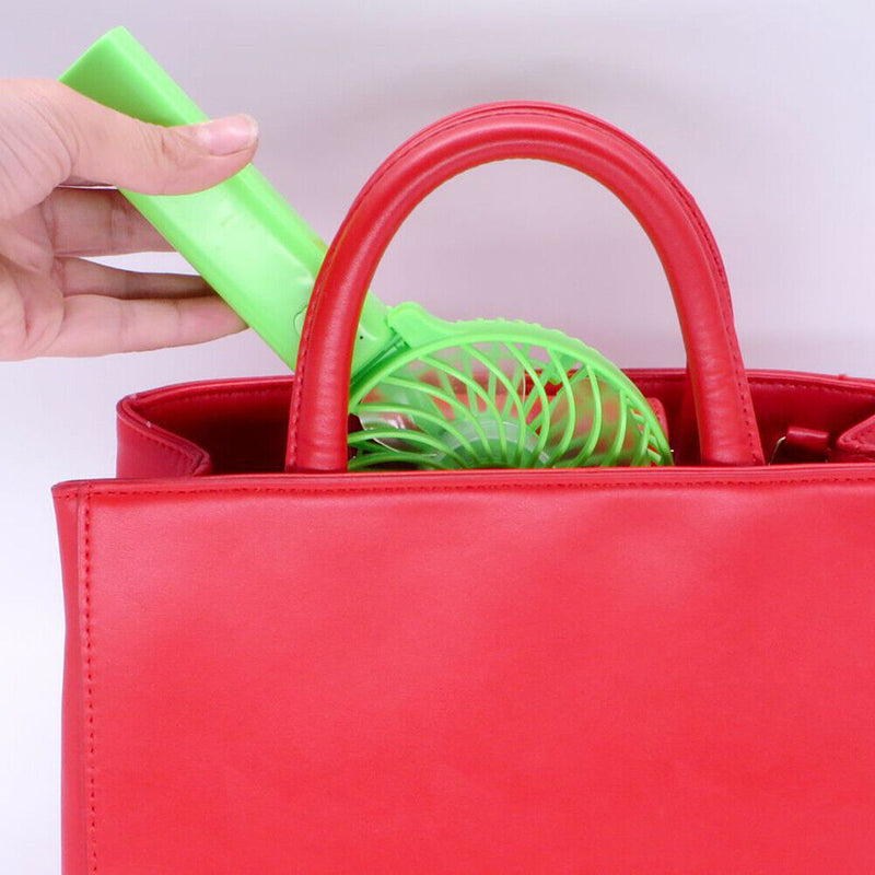 Folding Handheld Desktop Summer Cooling Fan for Travel Office Dorm (Green)