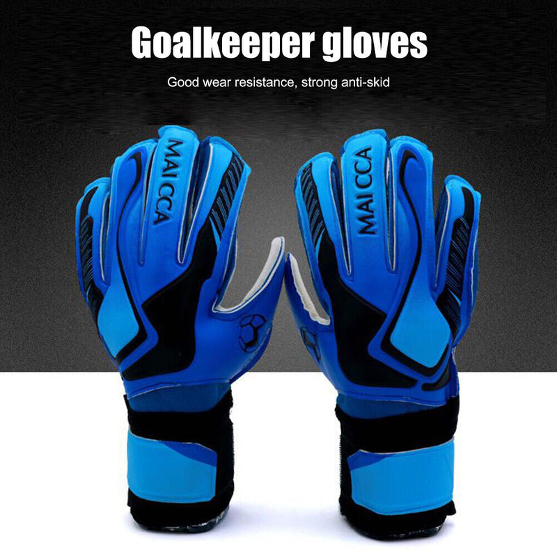 Latex Finger Protection Goalkeeper Gloves Training Goalie Gloves (Blue 6)